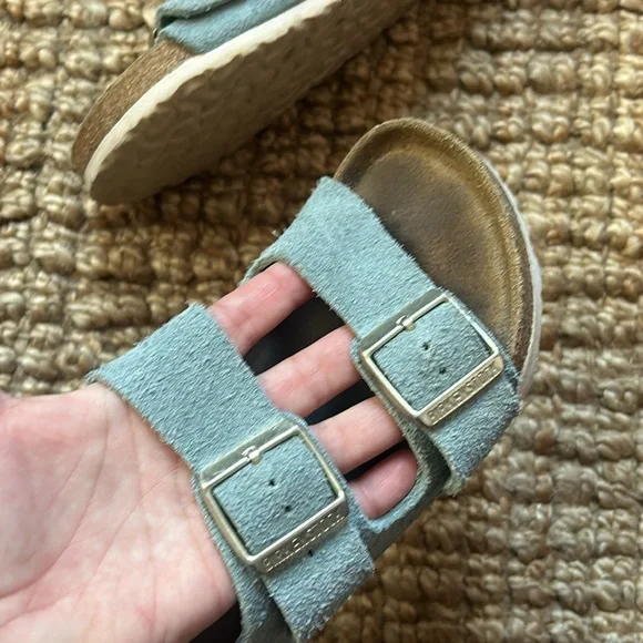 Birkenstock soft footbed 37 regular light blue suede Arizona sandals - Picture 6 of 8